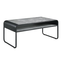 Raziela Coffee Table, Concrete Gray &amp; Black Finish - £133.27 GBP