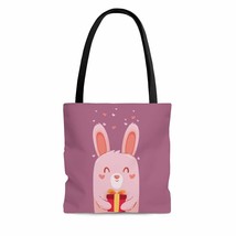 Bunny In Love With Gift Valentine&#39;s Day Red Violet AOP Tote Bag - $26.35+
