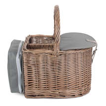 2 Bottle Beach Wicker Picnic Basket Hamper - £68.80 GBP