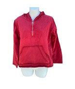 Calispia Womens Hoodie Red 1/4 Zip Long Sleeve Kangaroo Pocket Sweatshirt S - £15.26 GBP