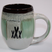 My Cafe Coffee Mug  xXx Green Brown Beige Tea Cup Very Good Condition Ni... - £8.40 GBP