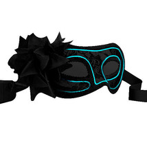 Aqua Electro Luminescent Wire Black Lace Party Mask - £39.38 GBP