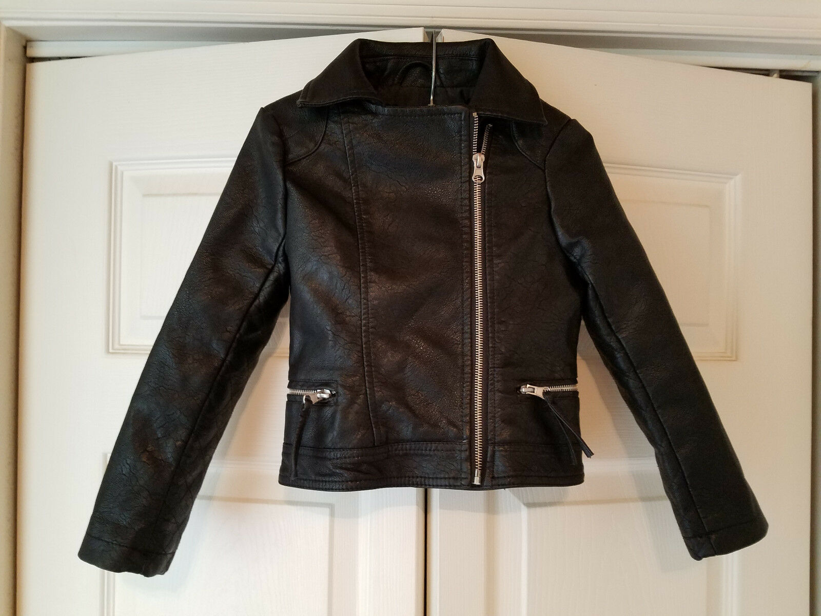 Xhiliration Child's XS Black Pleather Zip Front Jacket (NWOT) - £13.19 GBP