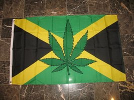 3x5 Jamaica Jamaican Leaf Weed Cannabis Pot Marijuana Flag 3&#39;x5&#39; banner grommets - £3.91 GBP