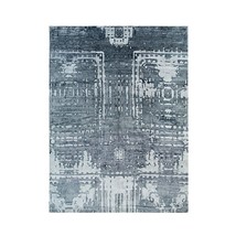 EORC Buy Hand Knotted Wool and Viscose Gray Classic Modern Modern Rug Online - £1,922.97 GBP