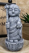 Lucky Japanese Jizo Monk Holding Staff &amp; Jewel Figurine 5&quot;H Bodhisattva ... - $17.99