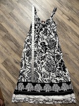 Knox Rose Dress XS Sleeveless Fit Flare Adjustable  Black White Floral S... - £15.45 GBP