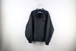 Vintage 90s Streetwear Mens 2XL Faded Full Zip Cafe Racer Bomber Jacket Black - £43.48 GBP