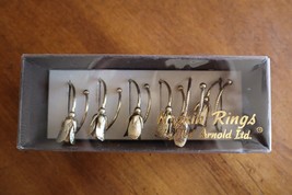 Ted Arnold Ltd. Brass Rose Napkin Ring Beautiful Setting 6 piece Rosebuds - $15.00