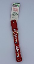 Merry &amp; Bright - Festive Christmas Dog Collar - Medium - 14-20 IN - £7.41 GBP