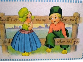 Dutch Boy &amp; Girl Barton &amp; Spooner Vintage Postcard Series CS 432 Non Posted - £16.59 GBP