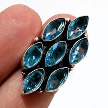 Swiss Blue Topaz Handmade Fashion Ethnic Gifted Ring Jewelry 7.75&quot; SA 6371 - £3.18 GBP