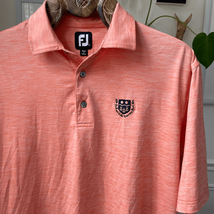 FootJoy Orange Heather Moisture Wicking Polo Golf Shirt Orchard Lake CC - $30.60