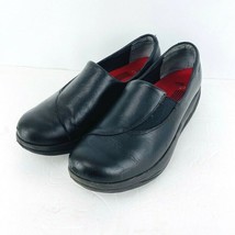 Abeo Rocs Bkee 9.5 M Solid Black Leather Slip On Shoes Shape Walker Comf... - $59.99