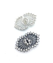 Black Rhinestone Clasp, Wedding Button, Rhinestone Closure, Hook And Eye - £5.38 GBP