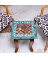 Green Chess Set Indoor Handmade Game Mosaic Decorative Stone Art Chess T... - €808,80 EUR
