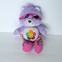 CARE BEARS Harmony Bear Beach Party Sunglasses Purple Plush 8” Flower Stuffed - £17.13 GBP