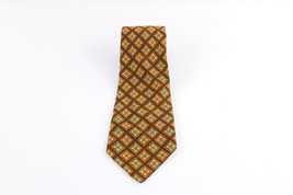 Vintage 60s Mid Century Modern MCM Geometric Silk Neck Tie Dress Tie Wedding USA - £19.31 GBP