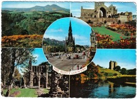 United Kingdom UK Postcard Edinburgh Melrose Abbey Dryburgh Neldpath Castle - £2.37 GBP