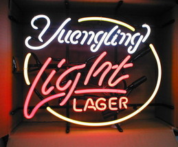New Yuengling Light Lager Beer Bar Man Cave Neon Sign 20&quot;x16&quot; - £123.85 GBP
