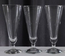 Princess House Crystal Lot 3 Heritage Cut Pilsner Beer Glasses 7.5&quot; Tall No 442 - £14.05 GBP