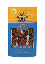 Honey Im Home Dog Natural Honey Coated Buffalo Treats Braided Gullet 3.53oz. - £12.62 GBP