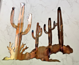 Arizona Cactus Metal Wall Art - Copper Plated -  16&quot; x 16&quot; - £37.14 GBP