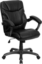 Flash Furniture Megan Mid-Back Black Leathersoft Overstuffed Swivel Task - $234.59