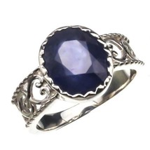 4.78 Ct Natural Certified Blue sapphire Gemstone Ring/925 Sterling Silver ring - £38.37 GBP