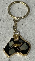 Australia Made Souvenir Keyring Miniature Map Kangaroo Gold Plated Slice... - $12.55