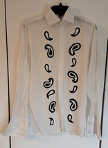 Vtg Mens S Richard James Savile Row White Beaded Design French Cuff Dress Shirt - £14.98 GBP