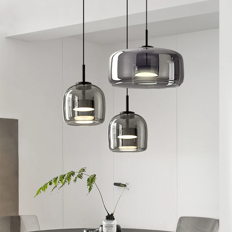 Glass LED Pendant Light Nordic Hanging Lamp For Dining Room Restruant Ba... - $123.33+