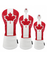 Golf Driver Fairway Wood Hybrid Head Cover National Flag of Canada 3pcs Set - $38.90
