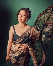 Kajol Look Like Pure Organza Silk Saree | Digital Floral Print Stunning Sari Sab - £60.15 GBP