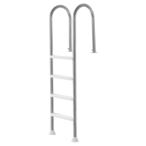 VEVOR Silver Swimming Pool Ladder, 4-Step Double Handrails Stair, Non-sl... - $94.99