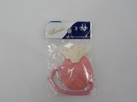 MIONNE KYUNG SUNG ACCESSORIES GIRLS ELASTIC HAIR TIE W/ PINK PINEAPPLE A... - $11.99