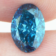 Loose Oval Shape Diamond Fancy Blue Color Real VS2 Certified Enhanced 1.18 Carat - £1,346.66 GBP