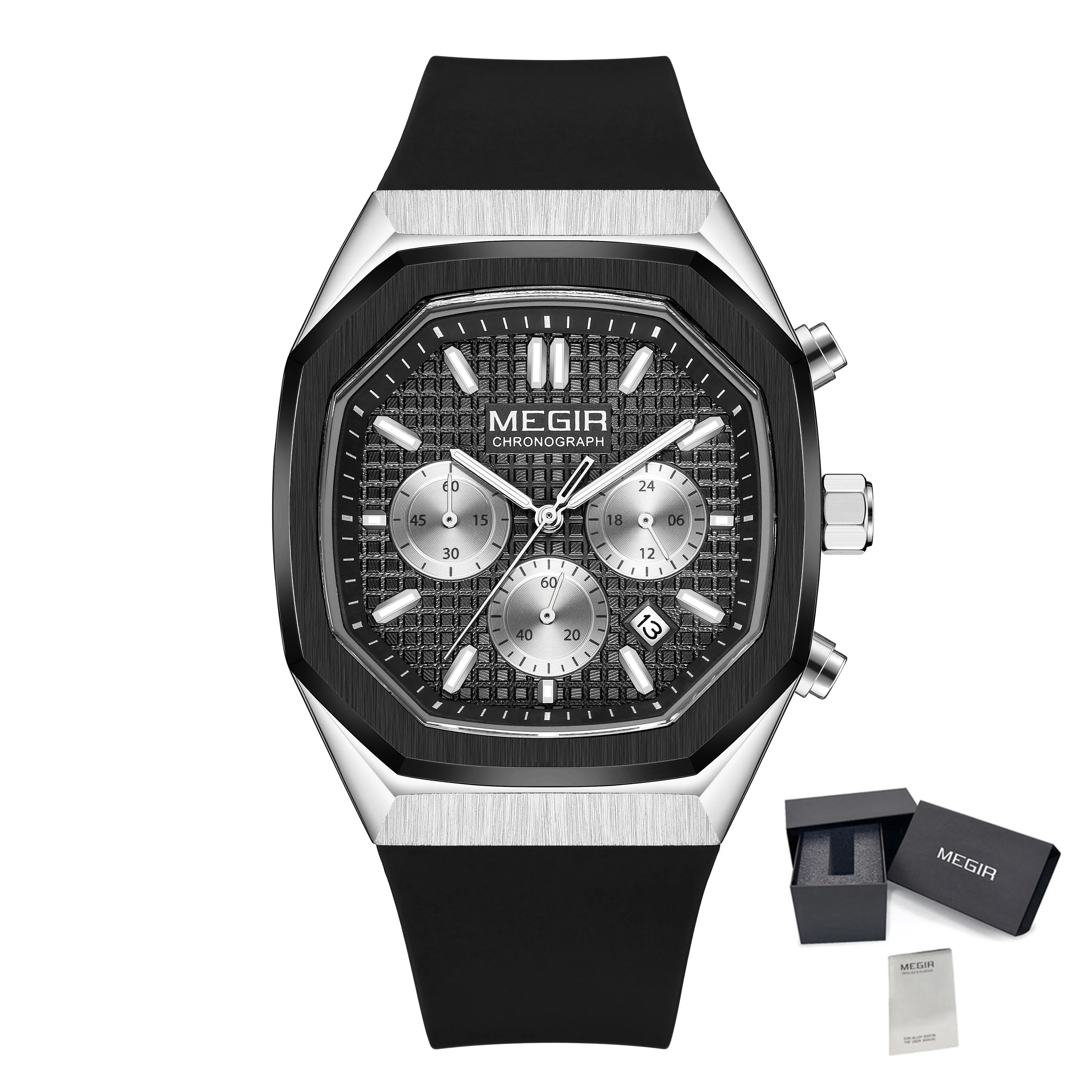 Men Watches Luxury Casual Sport Chronograph Silicone Army Military Wrist Watch C - £20.17 GBP