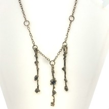 Vintage Sterling Abstract Brutalist Station Accent Chain Bib Necklace sz 20 1/2 - £87.04 GBP
