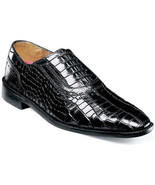 Stacy Adams Riccardi Plain Toe Oxford Shoes Animal Print Leather Black 2... - $1,965.42 MXN