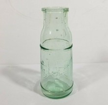 Green Glass Bottle JJW with Arrow Mark Vintage 6&quot; Farmhouse Decor Vase Milk - £7.07 GBP