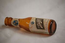 Miniature Glass Schlitz Breweriana Beer Bottle Paper Label Advertising - $9.89