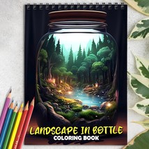 Landscape In Bottle Spiral-Bound Coloring Book for Adult, Easy and Stress Relief - £13.13 GBP