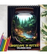 Landscape In Bottle Spiral-Bound Coloring Book for Adult, Easy and Stress Relief - $16.33