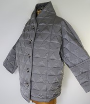 Quilted Women Puffer Coat Gray Size Medium, Marla Wynne - £38.77 GBP