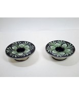 Pair of Kahler Candle Holders Danish Mid Centuty Arts &amp; Crafts Mint Gree... - £19.18 GBP