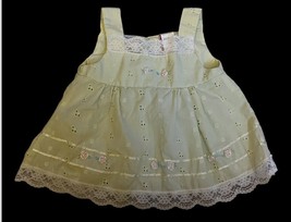 Little Bitty Baby Girl 3-6 Mo. Dress Light Green Eyelet Lace Embroidery Flower - £7.15 GBP