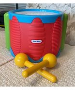 Little Tikes LITTLE RHYTHM MAKER Drum Blue &amp; Red with Yellow Drumsticks - $23.76