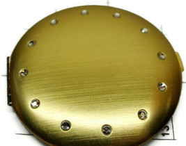 Jeweled Rhinestone Double Mirror Compact Handheld Purse Gold Tone Bling - £15.81 GBP