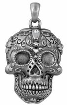 Ebros Day Of The Dead Tribal Sugar Skull Pendant Jewelry Necklace Lead Free - £15.81 GBP